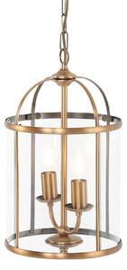 Vintage hanglamp brons met helder glas 2-lichts - Pimpernel Oswietlenie wewnetrzne