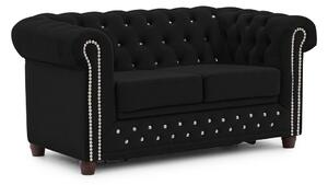Czarna aksamitna rozkładana sofa 148 cm York Blik – Ropez