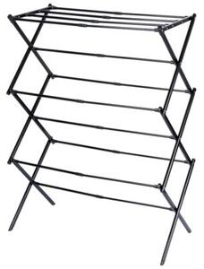 Suszarka na pranie metalowa czarna pionowa rozsuwana 44,5-75x37,5x105 cm