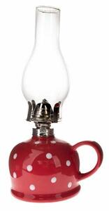 Lampa naftowa Kropka, 14,7 x 28 x 11 cm, czerwony