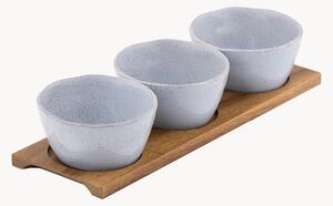 Komplet tacki i miseczek z porcelany Artisan, 4 elem