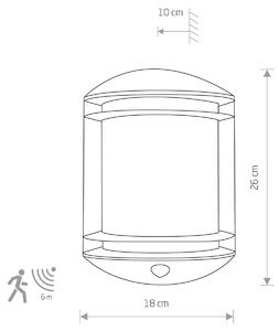 Kinkiet Zewnętrzny Lampy Zewnętrzne Ścienna Natynkowa Quartz Sensor 7016 Nowodvorski