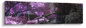 Obraz fioletowego ogrodu (170x50 cm)