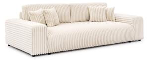 Kremowa sztruksowa rozkładana sofa ze schowkiem 260 cm Justin – Ropez