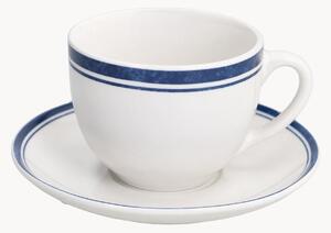 Komplet filiżanek ze spodkami z porcelany Filo Blu, 12 elem