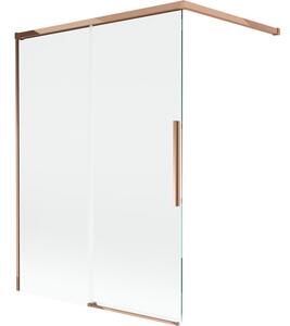 Mexen Rox parawan nawannowy 2-skrzydłowy rozsuwany 120 x 150 cm, transparent, różowe złoto - 8C9-120-003-60-00