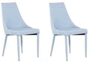Zestaw 2 krzeseł do jadalni niebieski tapicerowany metalowe nogi Camino Beliani