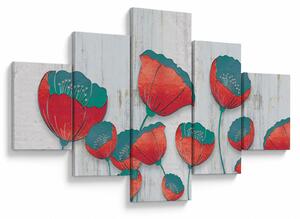 Obraz - Maki - nafta (125x70 cm)