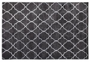 Dywan z wiskozy ze srebrnym wzorem marokańska koniczyna 160 x 230 cm szary Yelki Beliani
