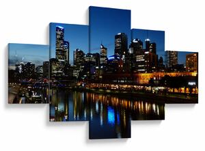 Obraz nocy w Melbourne (125x70 cm)