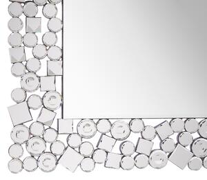 Lustro ścienne wiszące dekoracyjna rama prostokątne 60 x 90 cm srebrne Mernel Beliani