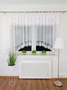 Firana gotowa 400x160 cm z biaÅymi kokardkami i haftem