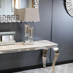 Lampa stołowa glamour lustrzana z kryształkami L-0601