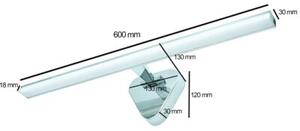 Kinkiet łazienkowy nad lustro podłużny 60 cm chrom regulowany neutralna barwa LED 12W IP44 REGULUS Idealed