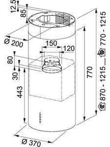 Okap FRANKE Tube Plus 3707 I XS Stal szlachetna