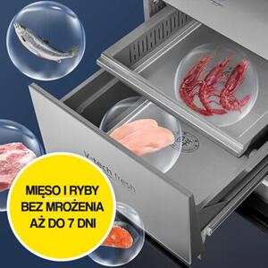 Lodówka MIDEA MDRM706BIE70 SLOT IN Side by Side 191cm No Frost Szara