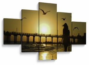Obraz - Spacer po plaży (125x70 cm)