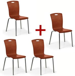 Krzesło do jadalni drewniane RITA 3+1 GRATIS, orzech