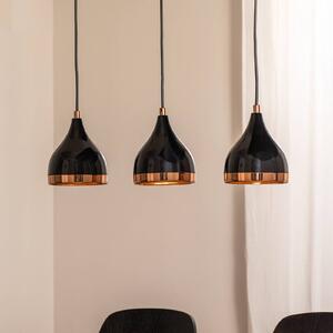 Lampa wisząca Yildo Opviq, możliwość ściemniania, czarny, salon / jadalnia, metal
