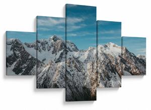 Obraz ośnieżonych szczytów, Fiordland (125x70 cm)