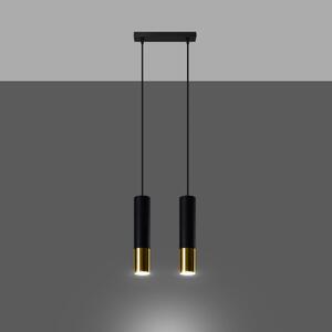 Lampa wisząca LOOPEZ 2 czarny/złoty Sollux Lighting