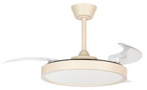 Wentylator sufitowy LED Orasu, Ø 107 cm, beżowy, CCT – Lindby Lindby, Orasu, beżowy, salon, metal, nowoczesny
