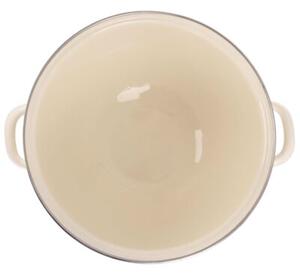 Miska emaliowana z uchwytami kremowa TONCA 33 cm, 5 l