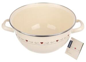 Miska emaliowana z uchwytami kremowa TONCA 33 cm, 5 l