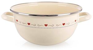 Miska emaliowana z uchwytami kremowa TONCA 33 cm, 5 l