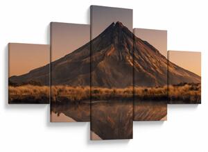 Obraz odbicia góry Taranaki, Nowa Zelandia (125x70 cm)