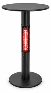 Ogrzewany stół barowy z promiennikiem podczerwieni, wysokość 1130 mm, 1500 W, Ø 600 mm, czarny