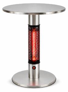 Ogrzewany stół tarasowy z promiennikiem podczerwieni, wysokość 790 mm, 1500 W, Ø 600 mm, nierdzewny