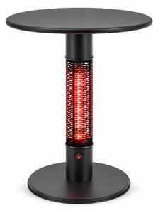 Ogrzewany stół tarasowy z promiennikiem podczerwieni, wysokość 790 mm, 1500 W, Ø 600 mm, czarny