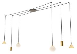 Czarno-złota nowoczesna lampa pająk - 4X D132 D5-Z16
