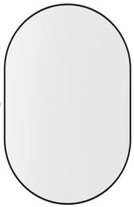 Czarne lustro owalne nowoczesne 80x40 cm D5-S35