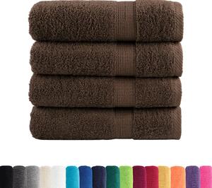 Ręczniki premium, SOLUND, 4 szt., brązowe, 100x150 cm, 600 g/m²