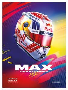 Druk artystyczny Max Verstappen - Helmet 2023, (30 x 40 cm)