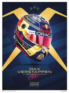 Druk artystyczny Max Verstappen - Helmet World Champion 2023, (30 x 40 cm)
