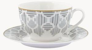 Komplet filiżanek ze spodkiem z porcelany kostnej Osaka, 6 elem