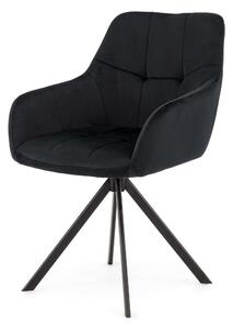 MebleMWM Krzesło tapicerowane obrotowe DC-5123 | Welur | Czarny
