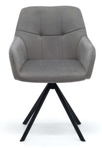 EMWOmeble Krzesło tapicerowane obrotowe DC-5123 | Welur | Szary