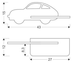 Kinkiet CAR zielony LED 1x4W 250lm wym:15x43x12cm IP20 Candellux