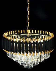 Lumina Deco Klasyczny Żyrandol Kryształowy Czarno-Złoty Mazini D50