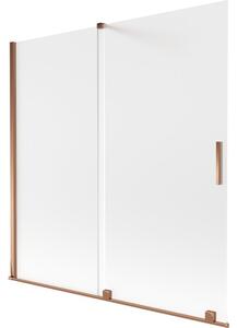 Mexen Velar parawan nawannowy 2-skrzydłowy rozsuwany 160 x 150 cm, szron, różowe złoto - 896-160-000-31-60