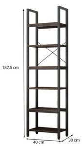 Regał Na Książki Biblioteczka Wąski Wysoki Loft Industrial Słupek Vintage
