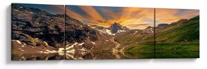 Obraz - Odbicie w górskim jeziorze (170x50 cm)