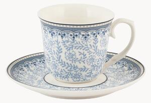 Komplet filiżanek ze spodkiem z porcelany Blue Dream, 2 elem