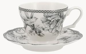 Komplet filiżanek ze spodkami z porcelany Mayfair, 6 elem