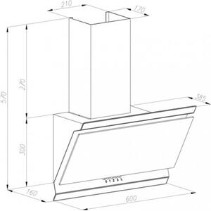 Okap VDB Deco Chilli 60 Czarno-srebrny 280m3/h 63dB klasa C