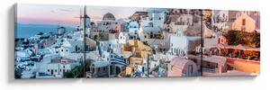 Obraz - Zmierzch na Santorini (170x50 cm)